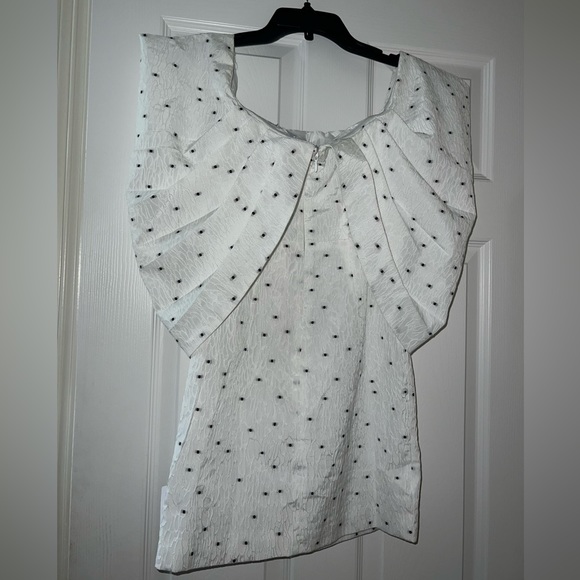 ASOS DESIGN Polka Dot Off-the-Shoulder Cape Minidress Size 0 - Picture 3 of 4